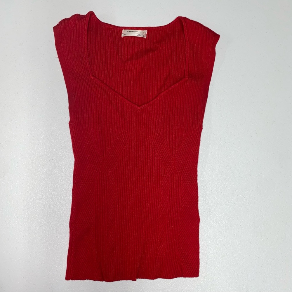 Anthropologie Scarlet Ribbed knitted Top